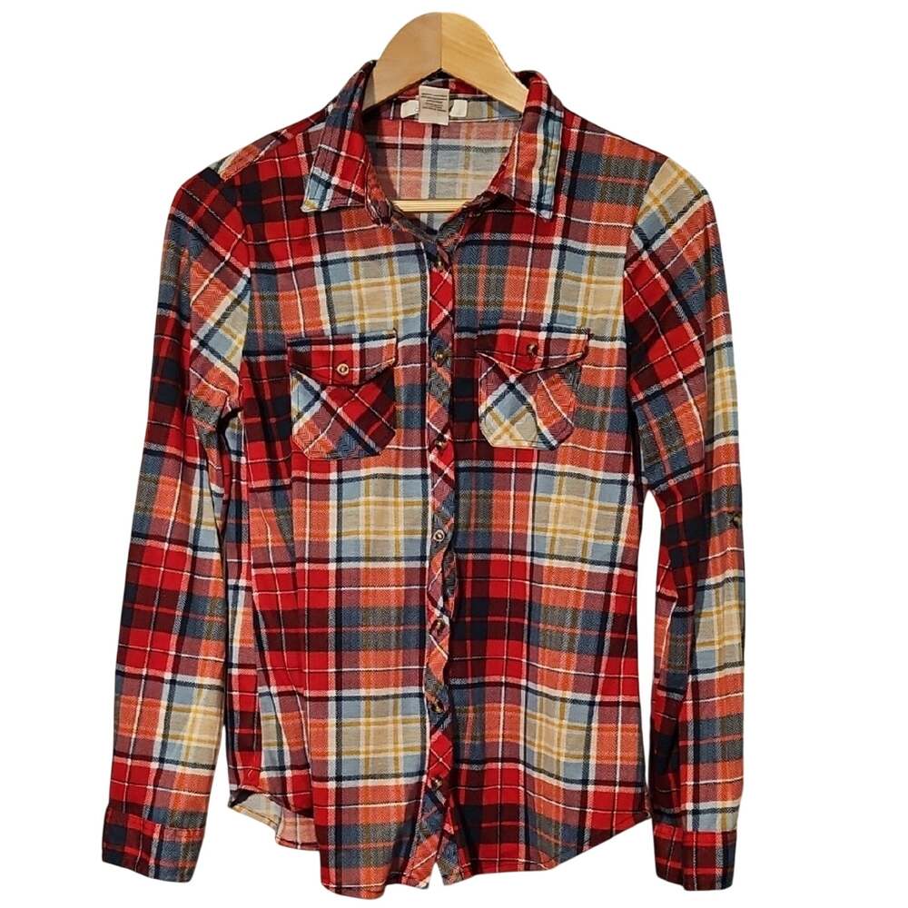 Passport Red and Blue Button-Down Shirt